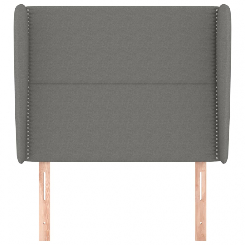 Kopfteil mit Ohren Dunkelgrau 103x23x118/128 cm Stoff