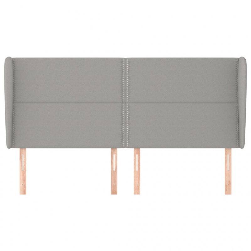 Kopfteil mit Ohren Hellgrau 163x23x118/128 cm Stoff