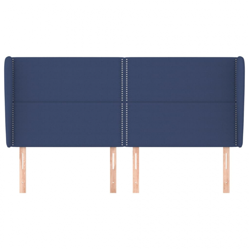 Kopfteil mit Ohren Blau 183x23x118/128 cm Stoff