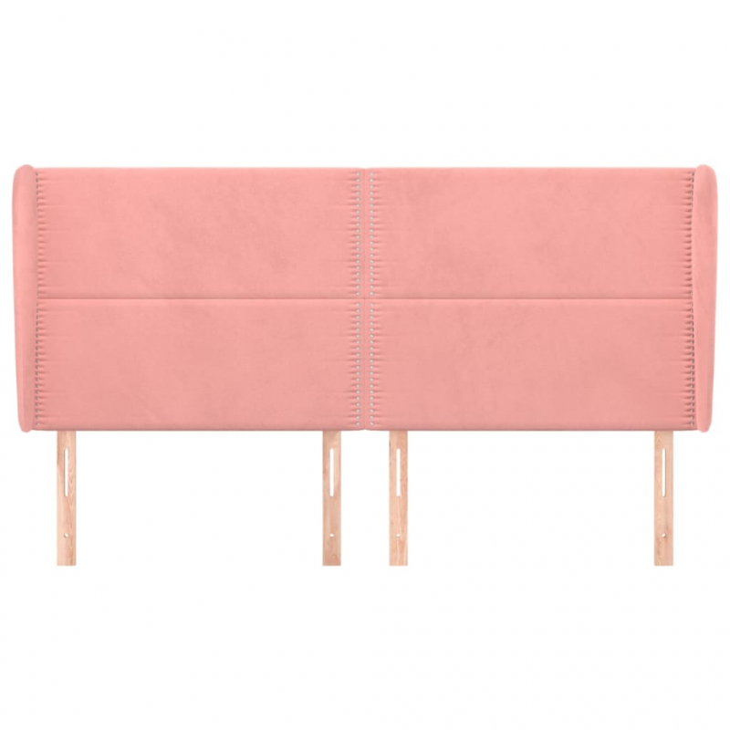 Kopfteil mit Ohren Rosa 203x23x118/128 cm Samt