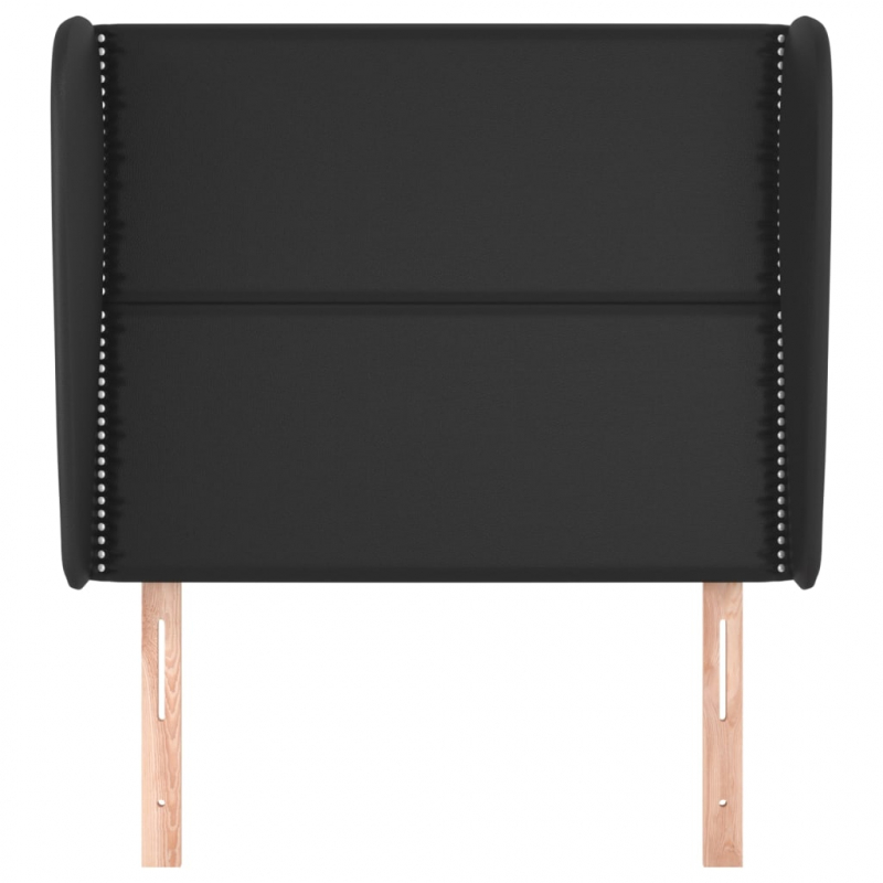 Kopfteil mit Ohren Schwarz 103x23x118/128 cm Kunstleder