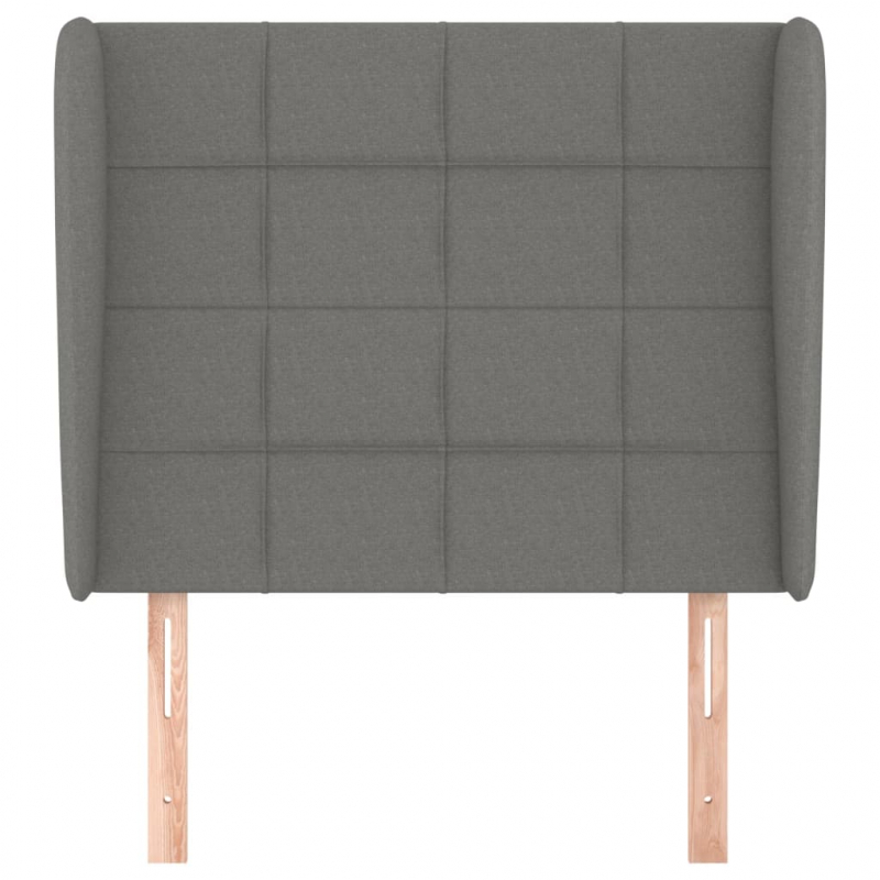 Kopfteil mit Ohren Dunkelgrau 103x23x118/128 cm Stoff