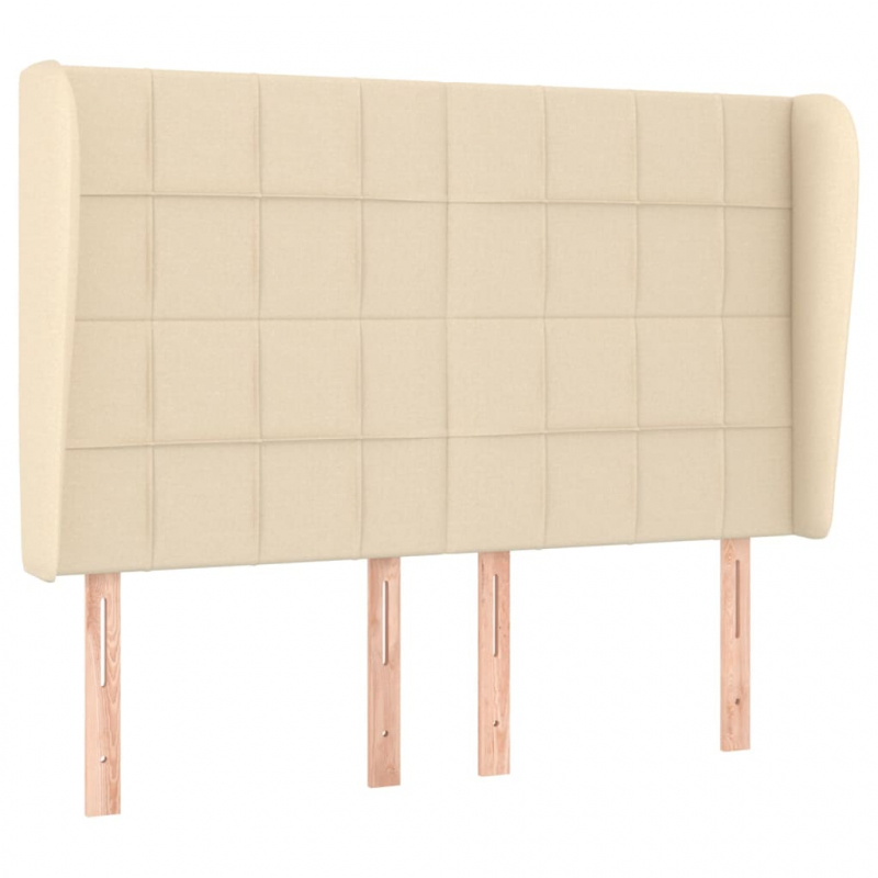 Kopfteil mit Ohren Creme 147x23x118/128 cm Stoff