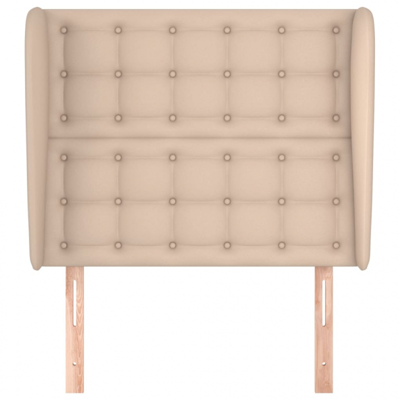 Kopfteil mit Ohren Cappuccino-Braun 93x23x118/128 cm Kunstleder