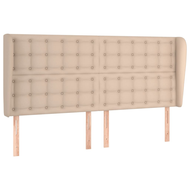 Kopfteil mit Ohren Cappuccino-Braun 203x23x118/128cm Kunstleder