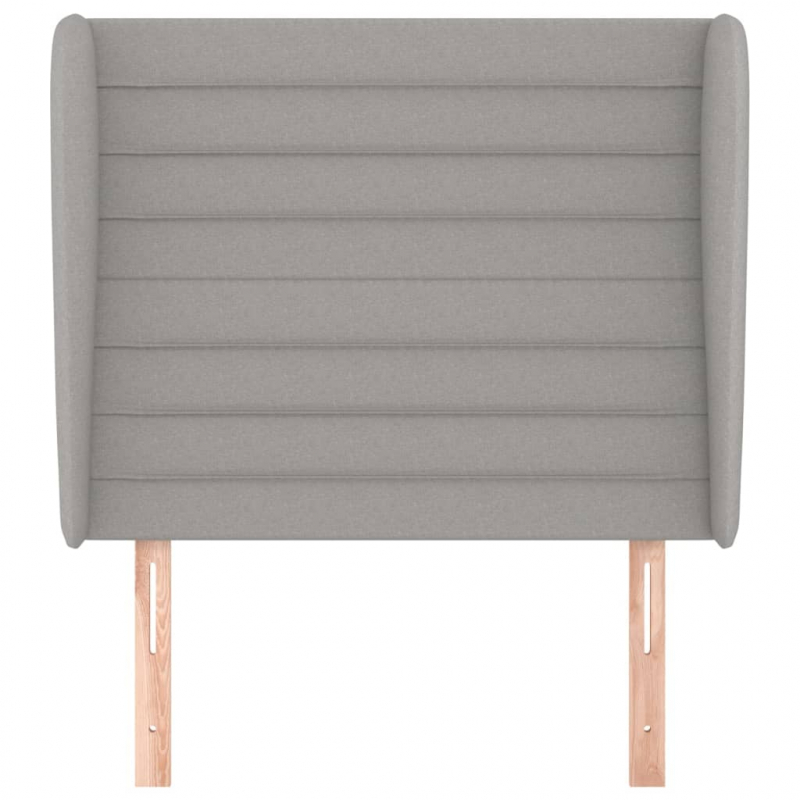 Kopfteil mit Ohren Hellgrau 103x23x118/128 cm Stoff
