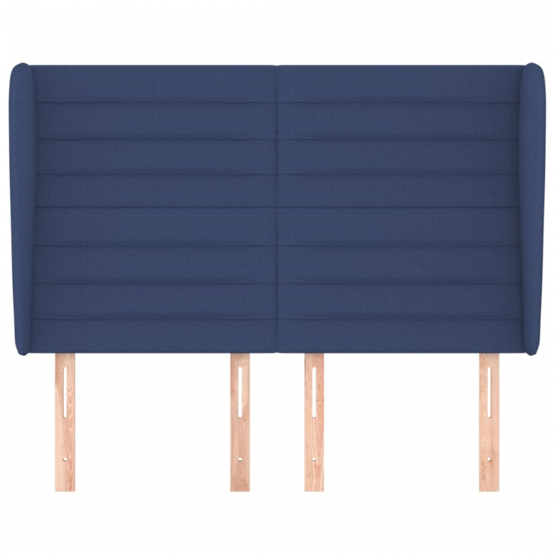 Kopfteil mit Ohren Blau 147x23x118/128 cm Stoff