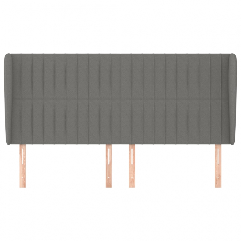Kopfteil mit Ohren Dunkelgrau 163x23x118/128 cm Stoff
