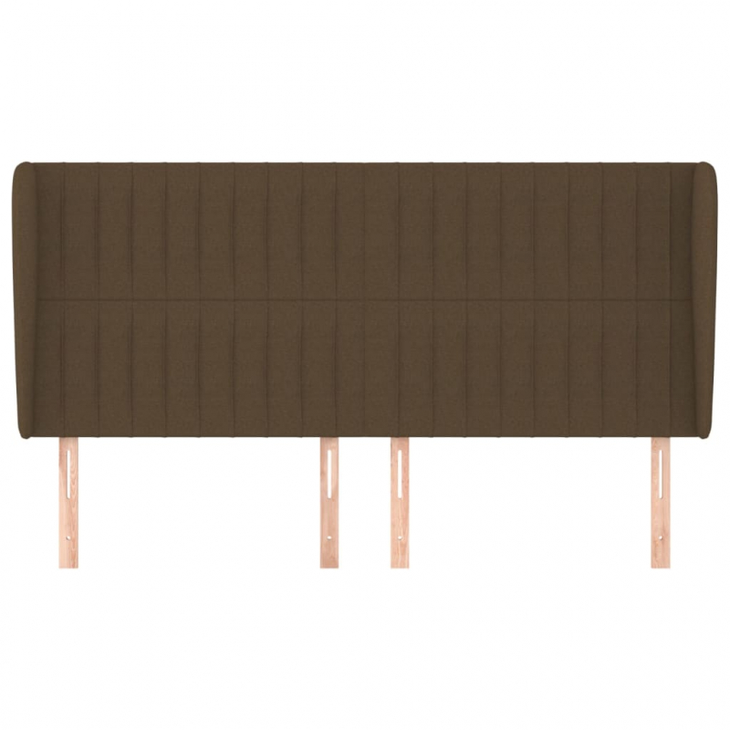 Kopfteil mit Ohren Dunkelbraun 203x23x118/128 cm Stoff