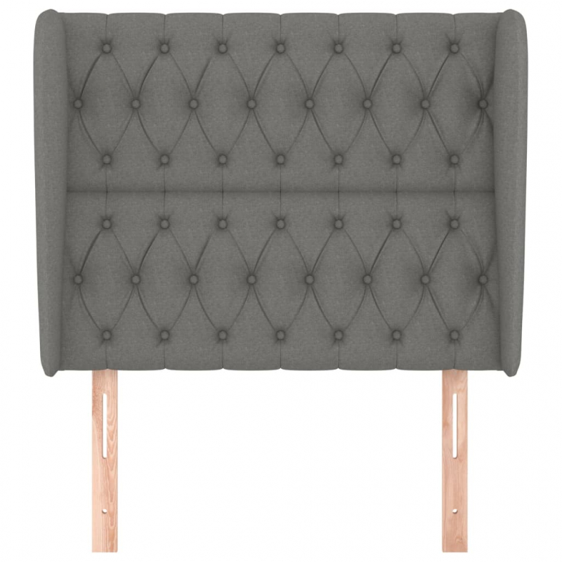 Kopfteil mit Ohren Dunkelgrau 103x23x118/128 cm Stoff