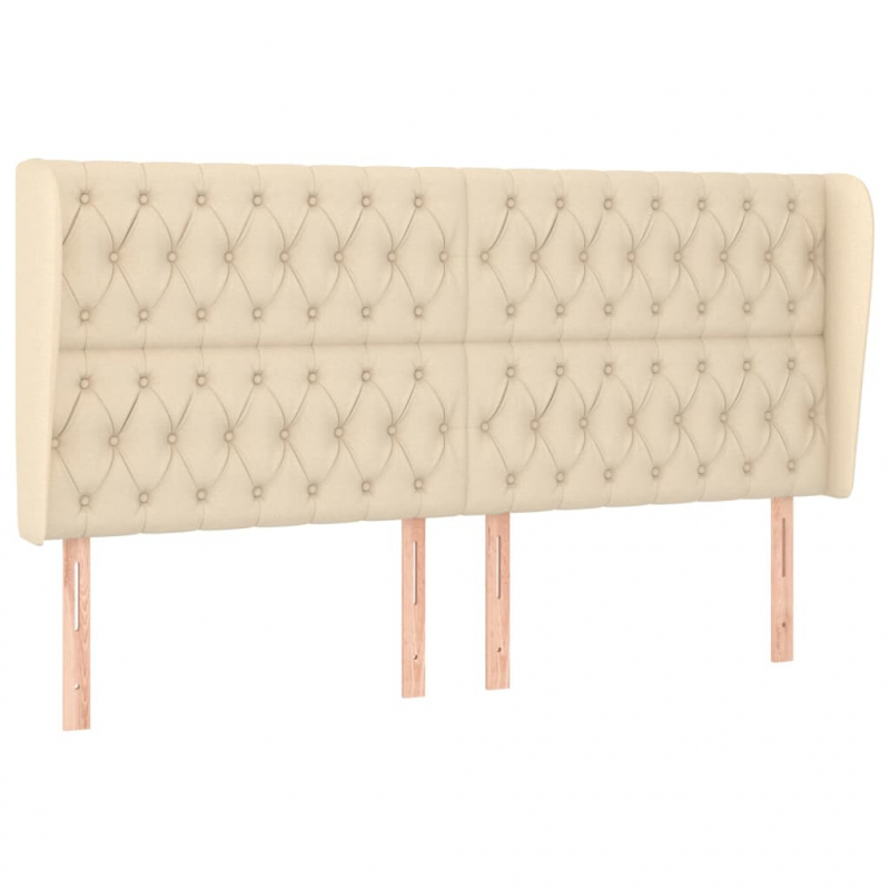 Kopfteil mit Ohren Creme 203x23x118/128 cm Stoff
