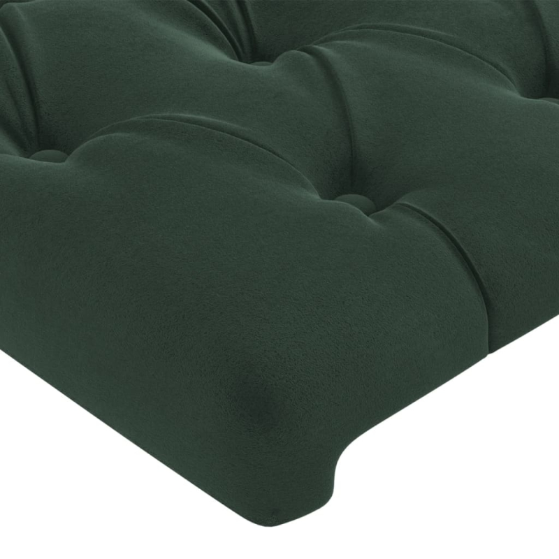 Kopfteil mit Ohren Dunkelgrün 203x23x118/128 cm Samt