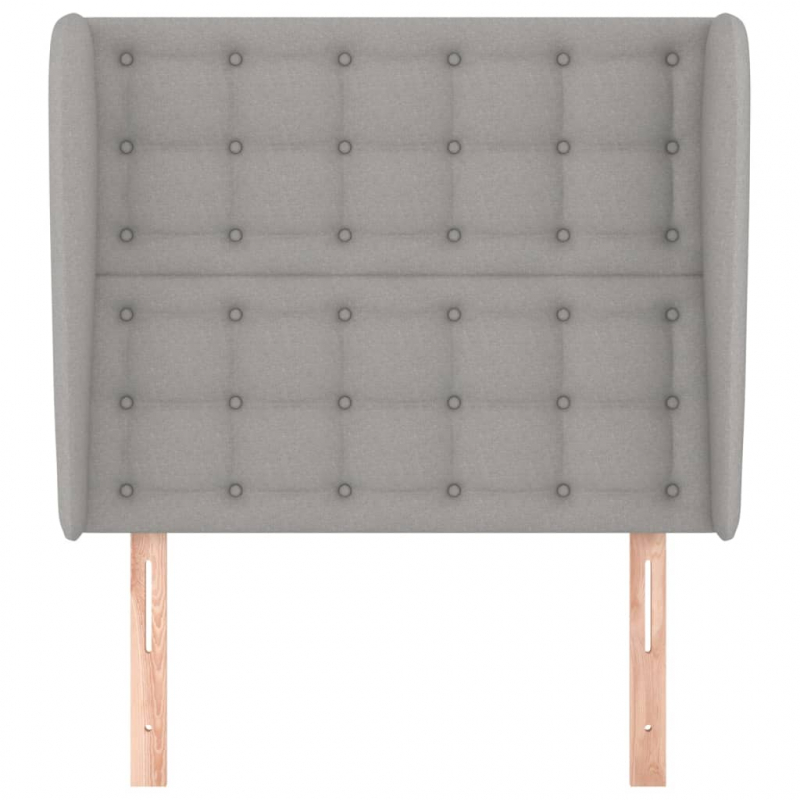 Kopfteil mit Ohren Hellgrau 103x23x118/128 cm Stoff