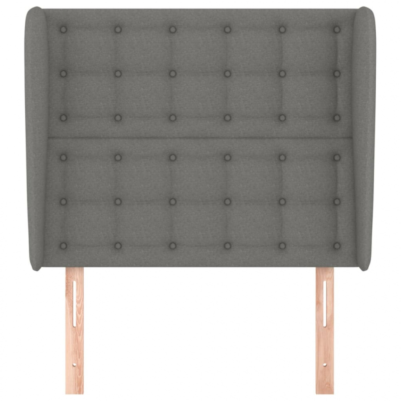Kopfteil mit Ohren Dunkelgrau 103x23x118/128 cm Stoff