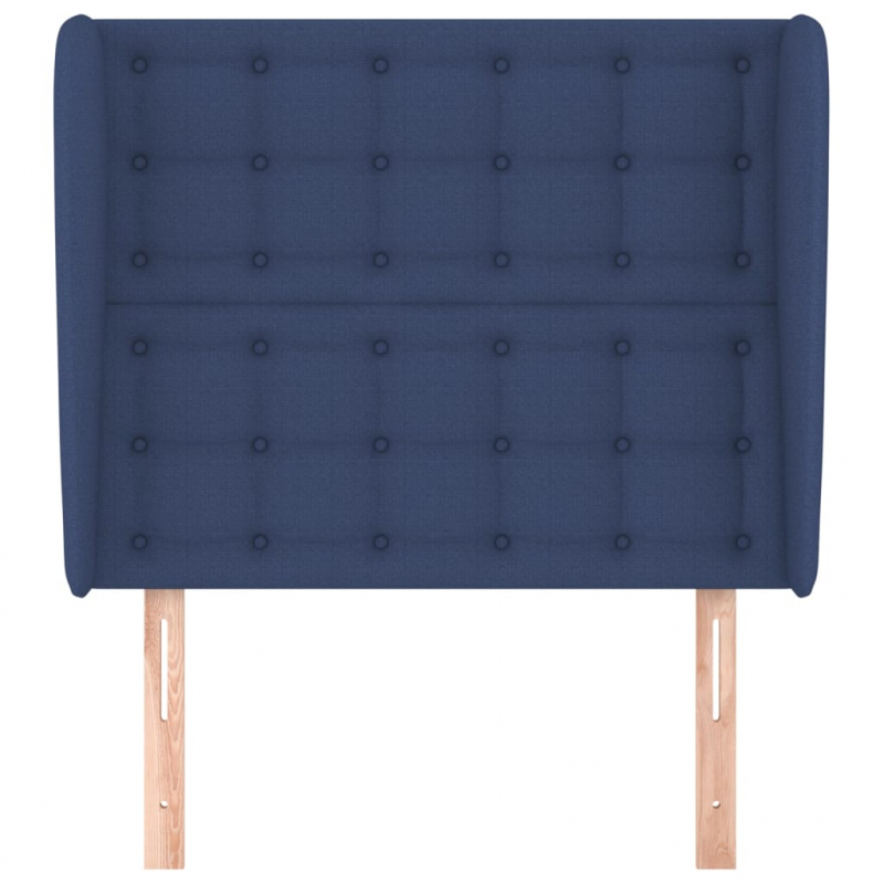 Kopfteil mit Ohren Blau 103x23x118/128 cm Stoff