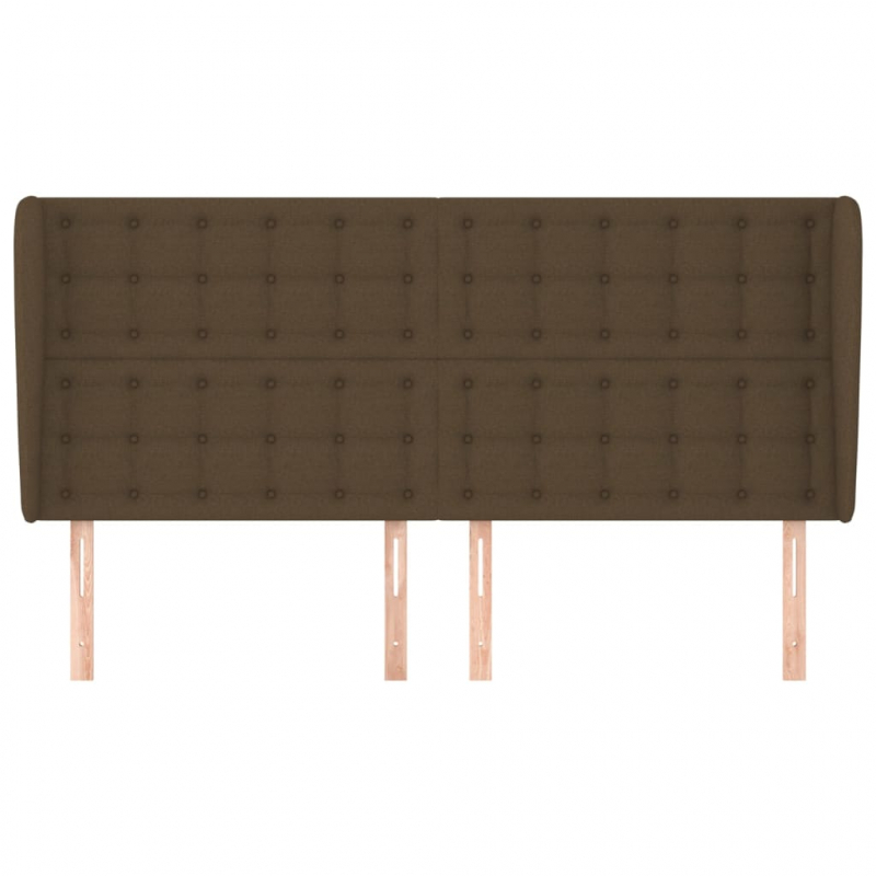 Kopfteil mit Ohren Dunkelbraun 163x23x118/128 cm Stoff