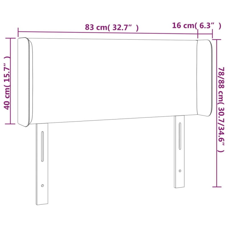 Kopfteil mit Ohren Creme 83x16x78/88 cm Stoff