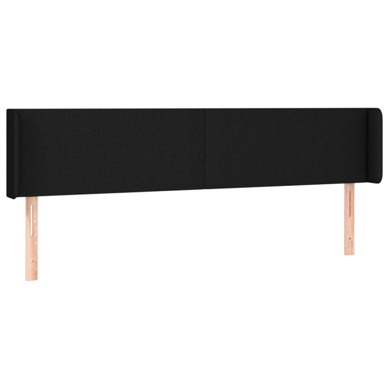 Kopfteil mit Ohren Schwarz 163x16x78/88 cm Stoff