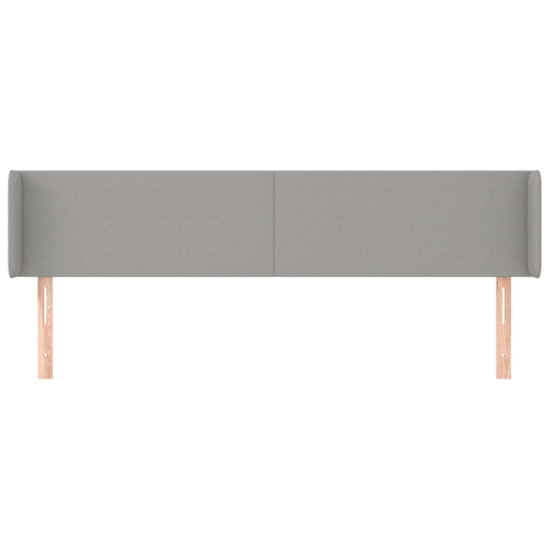 Kopfteil mit Ohren Hellgrau 183x16x78/88 cm Stoff