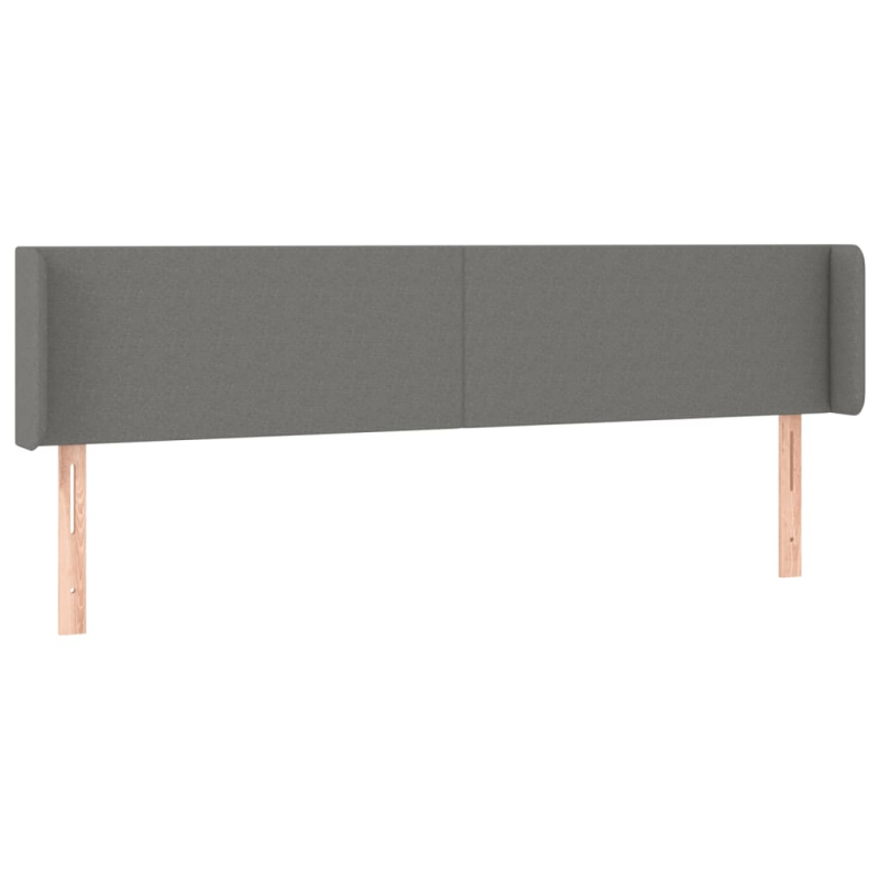 Kopfteil mit Ohren Dunkelgrau 203x16x78/88 cm Stoff