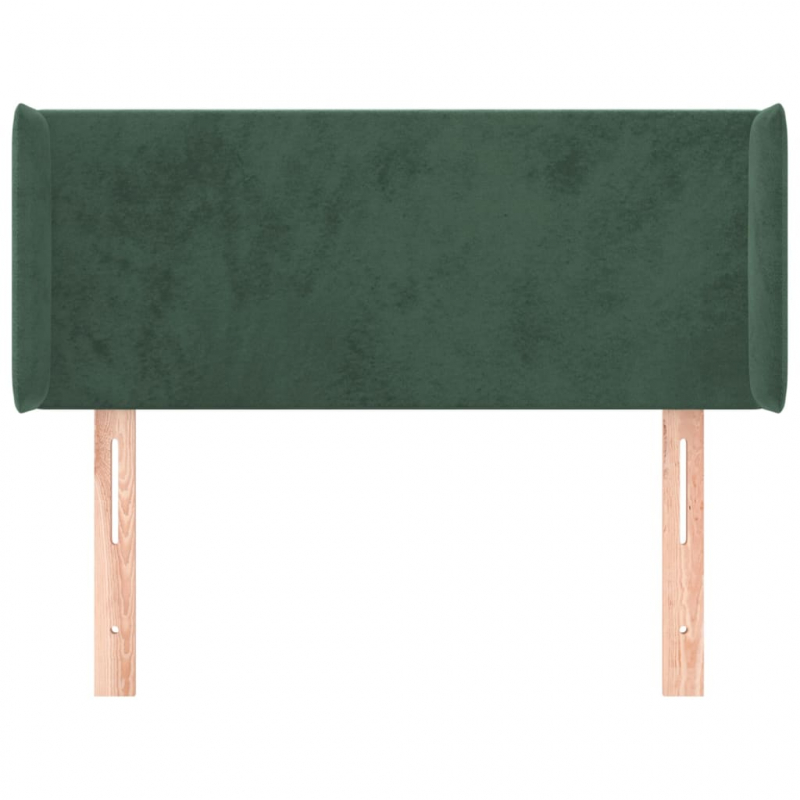 Kopfteil mit Ohren Dunkelgrün 103x16x78/88 cm Samt