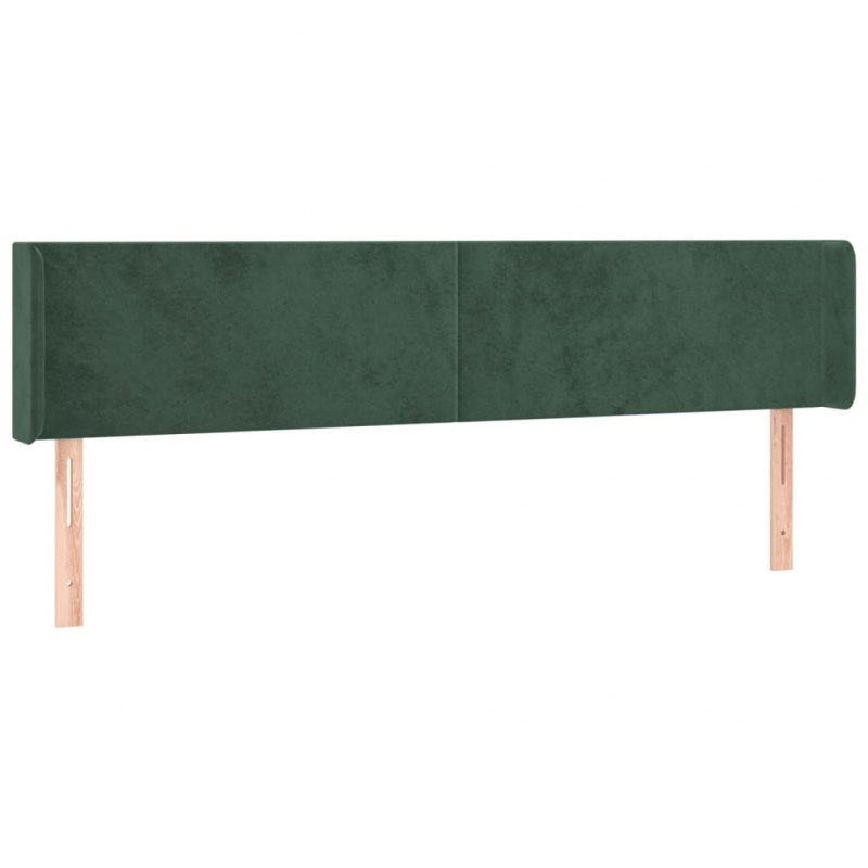Kopfteil mit Ohren Dunkelgrün 183x16x78/88 cm Samt