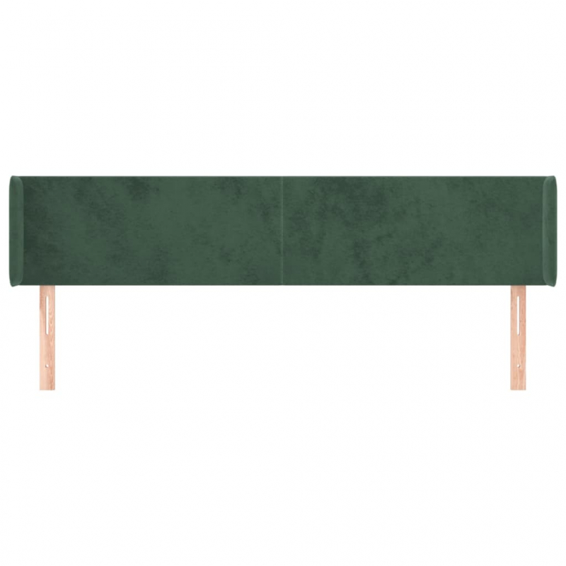 Kopfteil mit Ohren Dunkelgrün 183x16x78/88 cm Samt