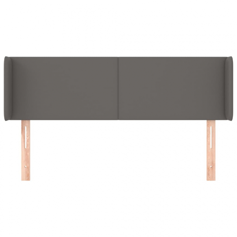 Kopfteil mit Ohren Grau 147x16x78/88 cm Kunstleder