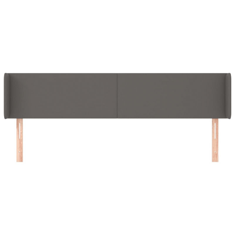 Kopfteil mit Ohren Grau 183x16x78/88 cm Kunstleder
