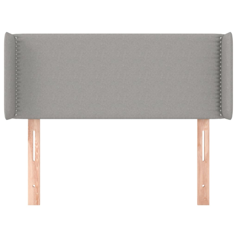 Kopfteil mit Ohren Hellgrau 83x16x78/88 cm Stoff