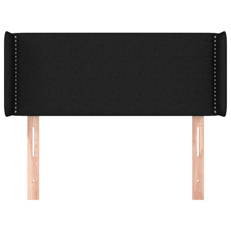 Kopfteil mit Ohren Schwarz 83x16x78/88 cm Stoff