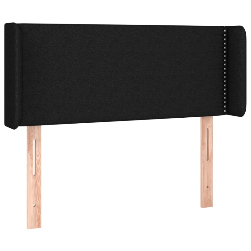 Kopfteil mit Ohren Schwarz 103x16x78/88 cm Stoff