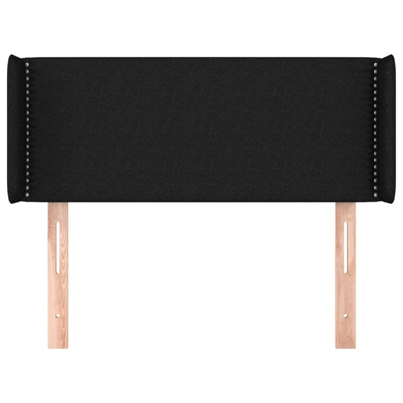 Kopfteil mit Ohren Schwarz 103x16x78/88 cm Stoff