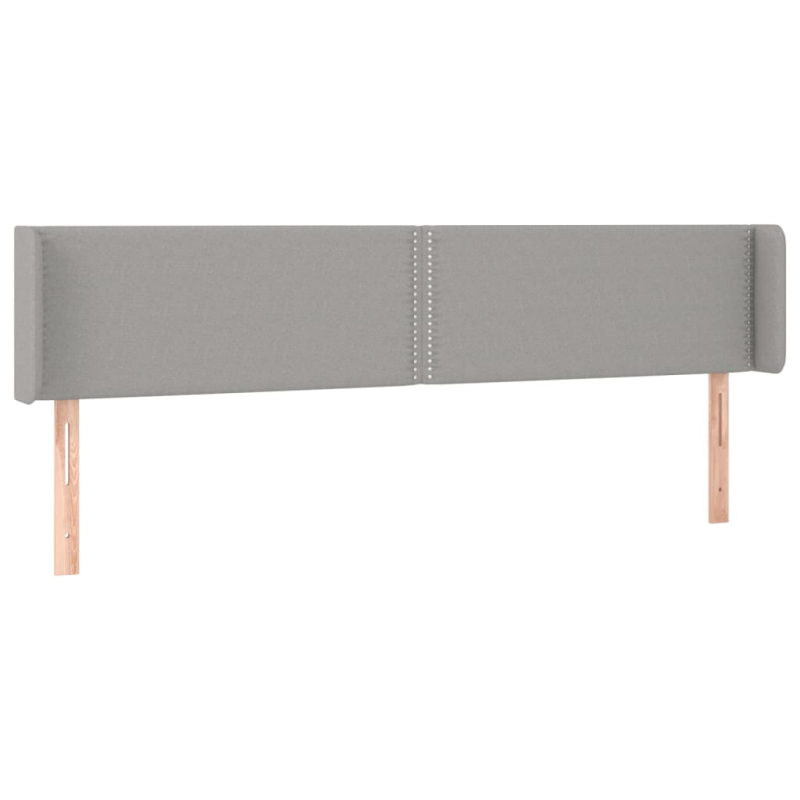 Kopfteil mit Ohren Hellgrau 163x16x78/88 cm Stoff