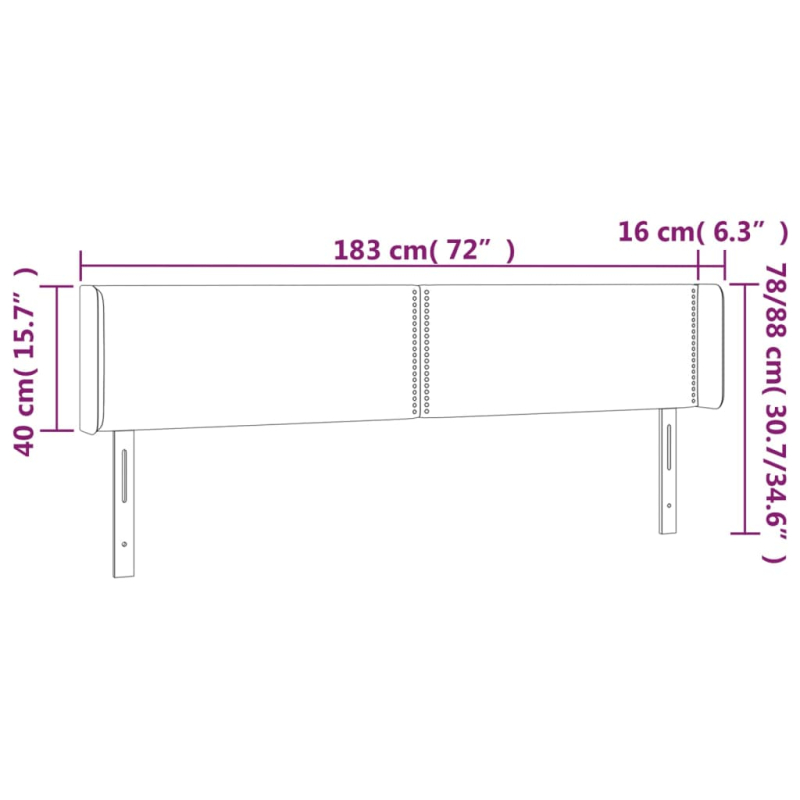 Kopfteil mit Ohren Dunkelbraun 183x16x78/88 cm Stoff