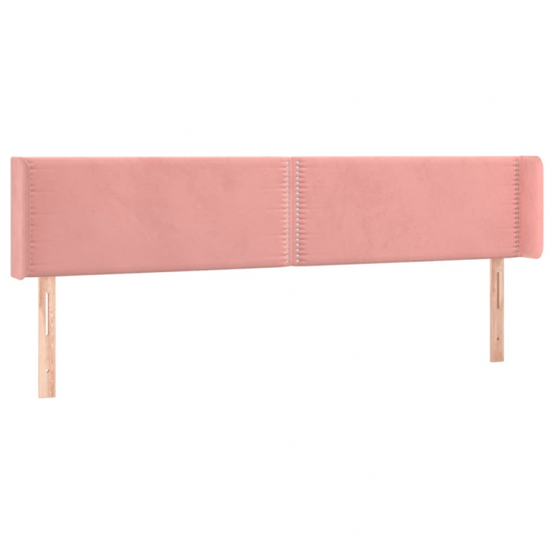 Kopfteil mit Ohren Rosa 183x16x78/88 cm Samt