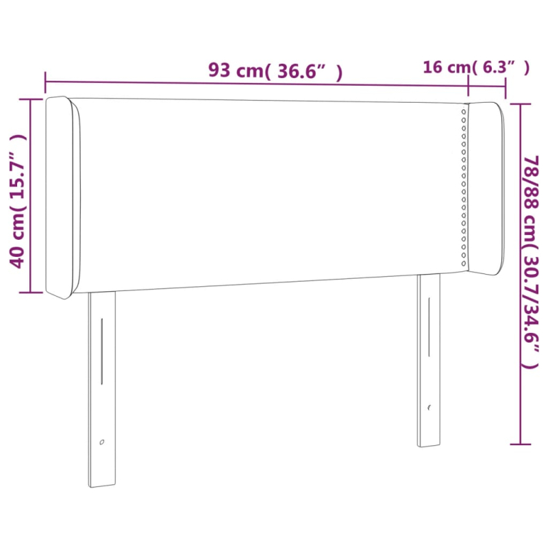 Kopfteil mit Ohren Cappuccino-Braun 93x16x78/88 cm Kunstleder