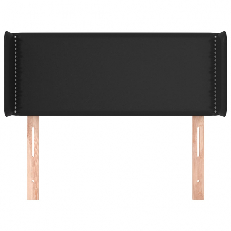 Kopfteil mit Ohren Schwarz 103x16x78/88 cm Kunstleder