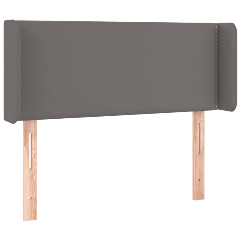 Kopfteil mit Ohren Grau 103x16x78/88 cm Kunstleder