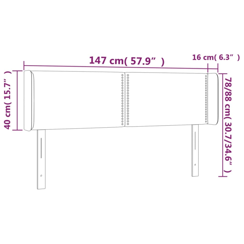 Kopfteil mit Ohren Cappuccino-Braun 147x16x78/88 cm Kunstleder