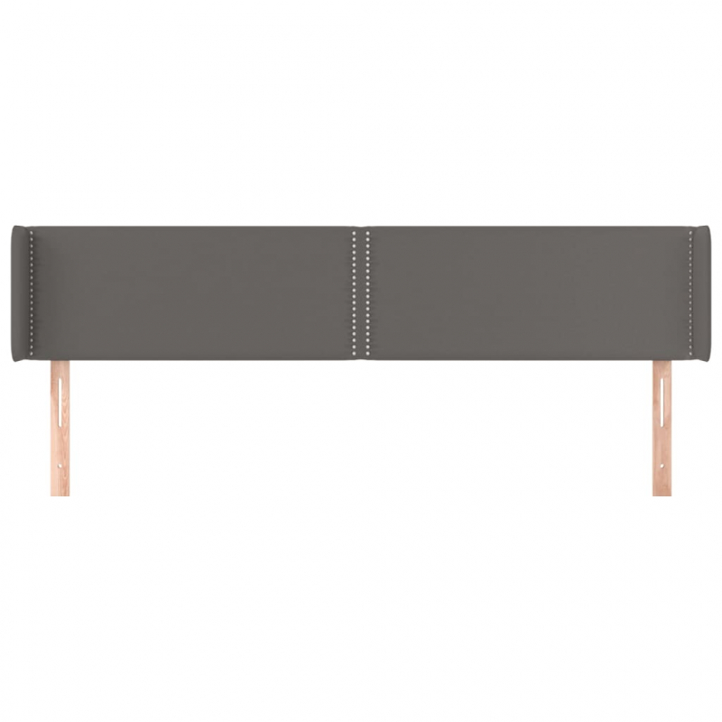 Kopfteil mit Ohren Grau 183x16x78/88 cm Kunstleder