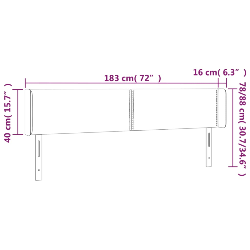 Kopfteil mit Ohren Cappuccino-Braun 183x16x78/88 cm Kunstleder