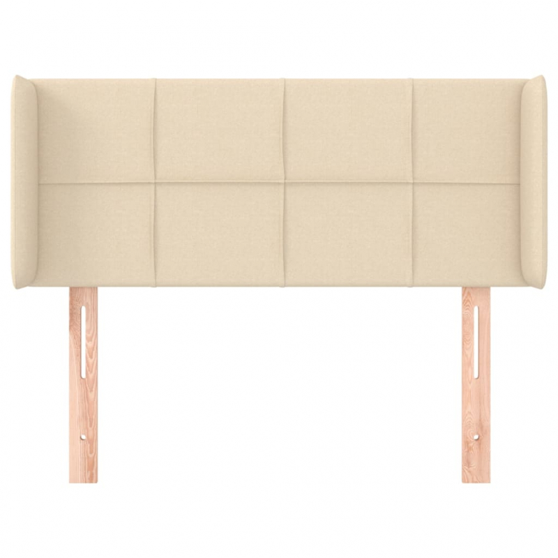 Kopfteil mit Ohren Creme 83x16x78/88 cm Stoff