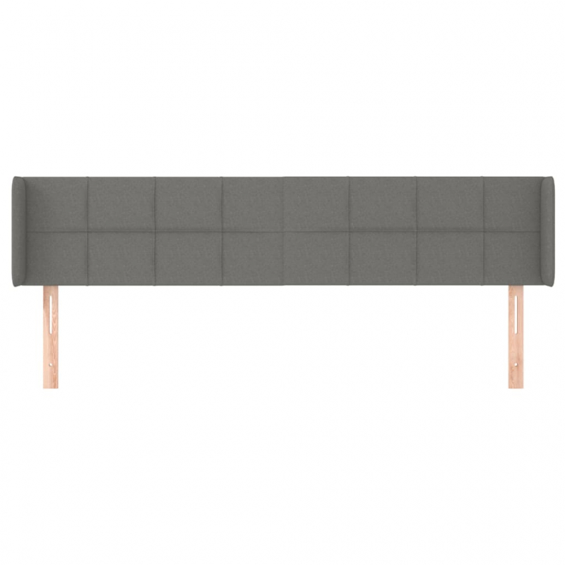 Kopfteil mit Ohren Dunkelgrau 183x16x78/88 cm Stoff