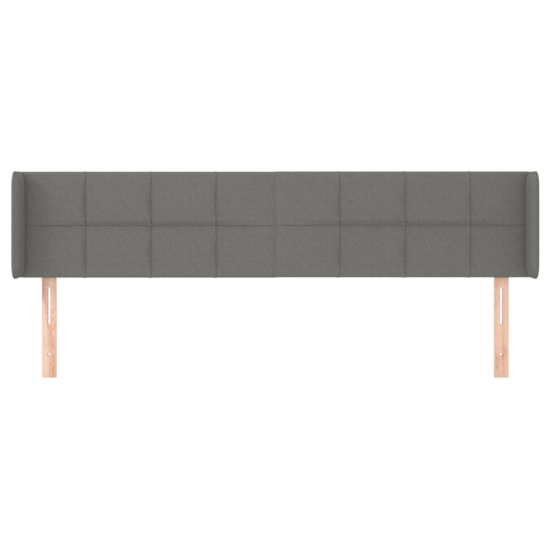 Kopfteil mit Ohren Dunkelgrau 203x16x78/88 cm Stoff
