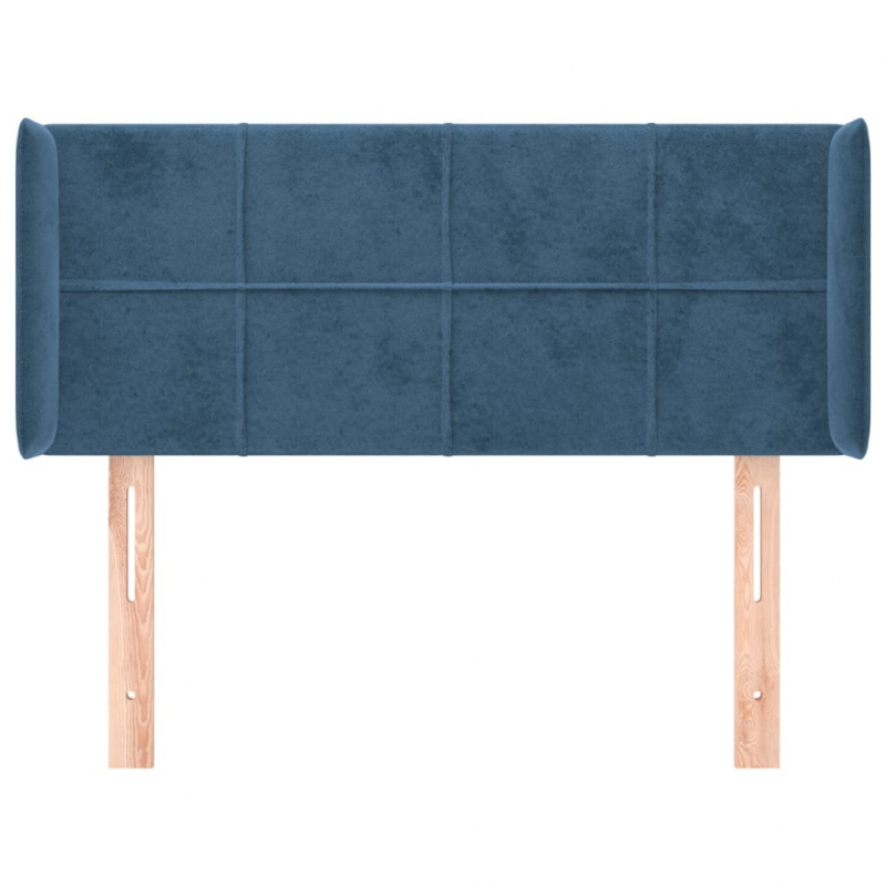 Kopfteil mit Ohren Dunkelblau 103x16x78/88 cm Samt