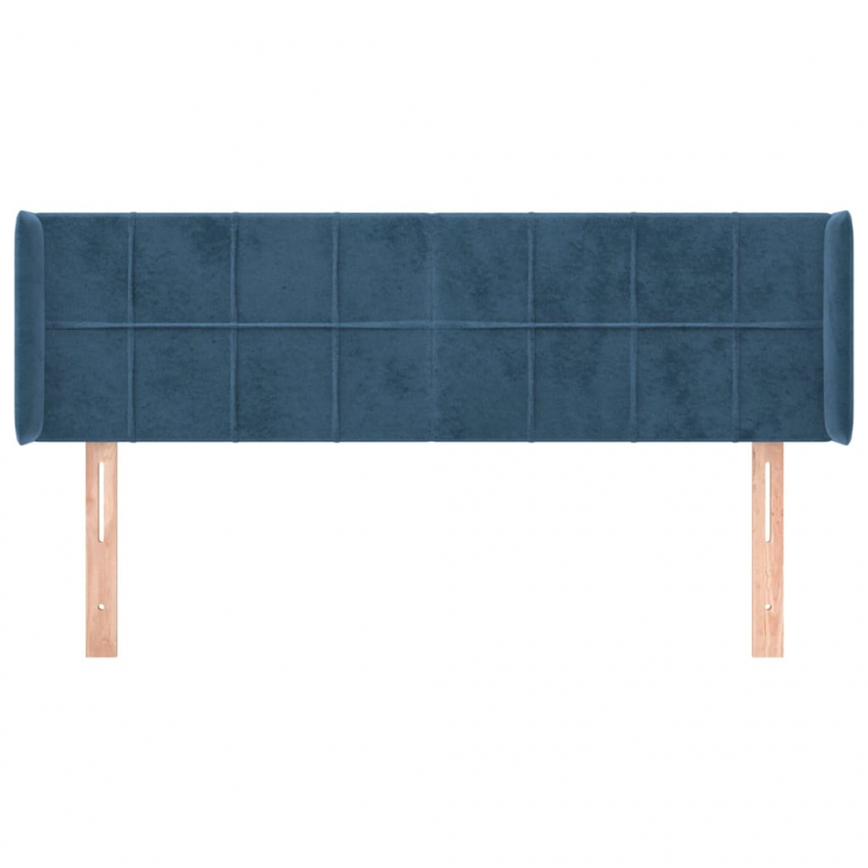 Kopfteil mit Ohren Dunkelblau 147x16x78/88 cm Samt