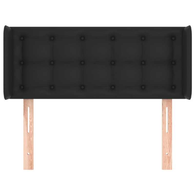 Kopfteil mit Ohren Schwarz 103x16x78/88 cm Kunstleder