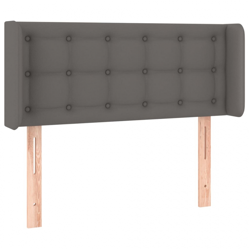 Kopfteil mit Ohren Grau 103x16x78/88 cm Kunstleder