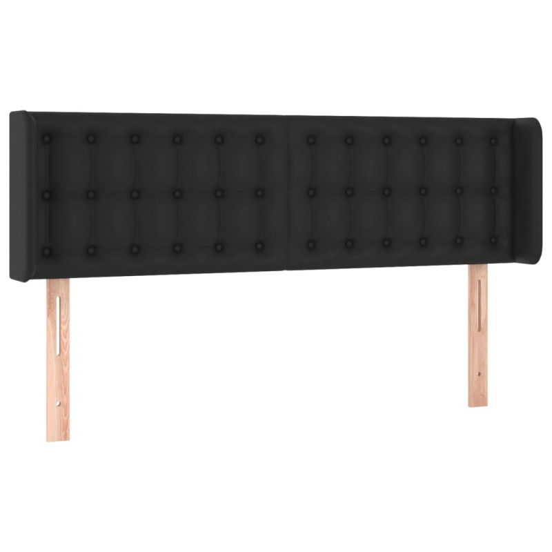 Kopfteil mit Ohren Schwarz 147x16x78/88 cm Kunstleder